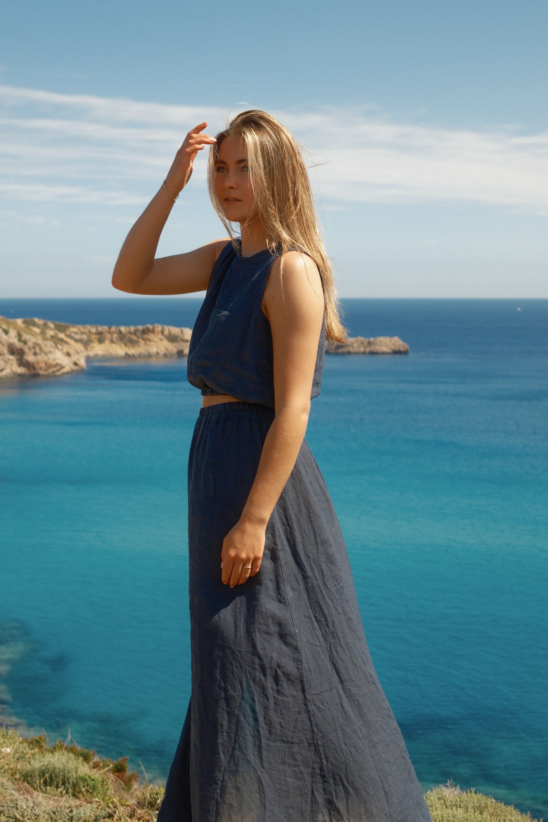JULY LINNEN SET NAVY