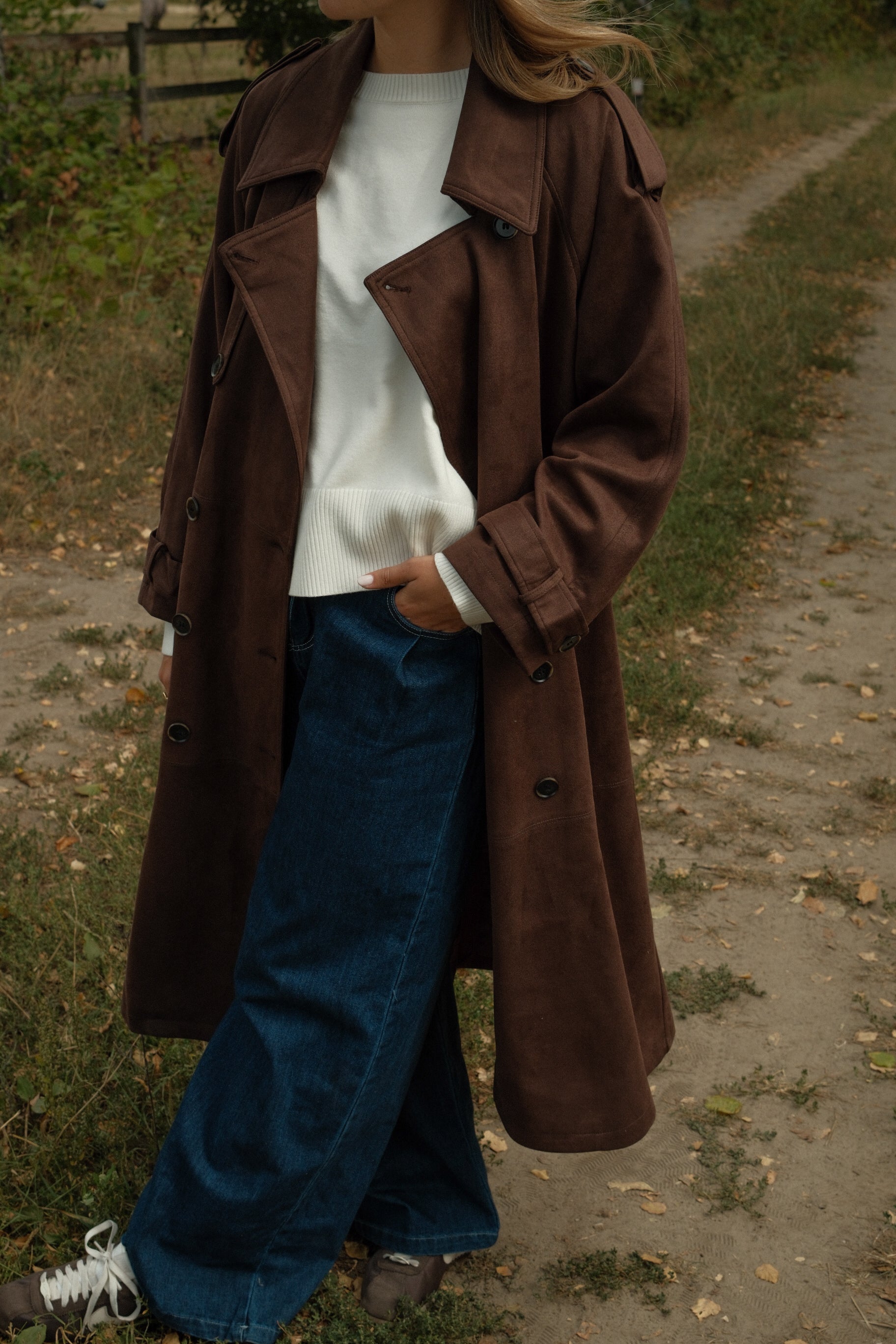 TRENCH COAT SUEDE CHOCO