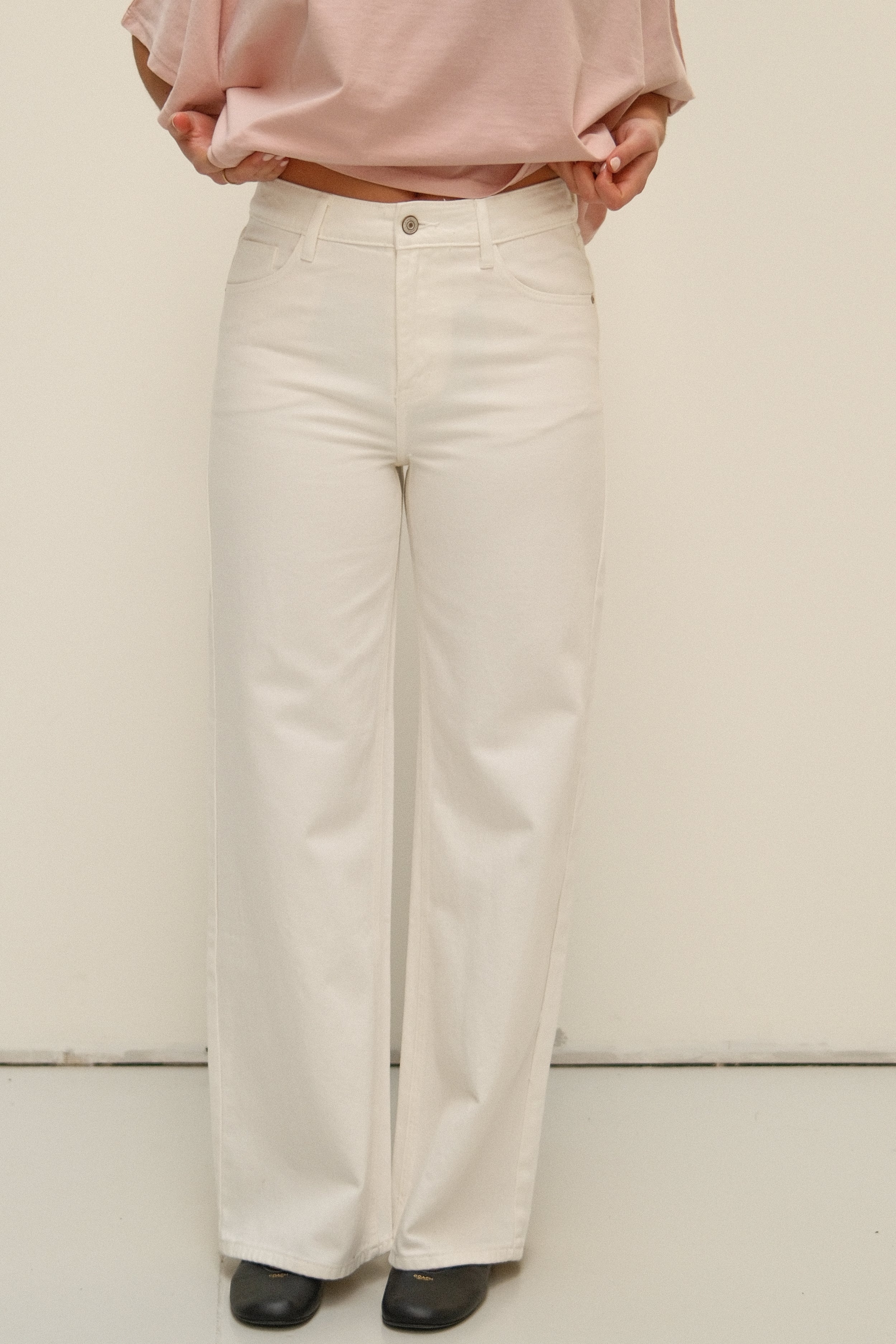 FULL LENGTH WIDE CELESTE JEANS WHITE
