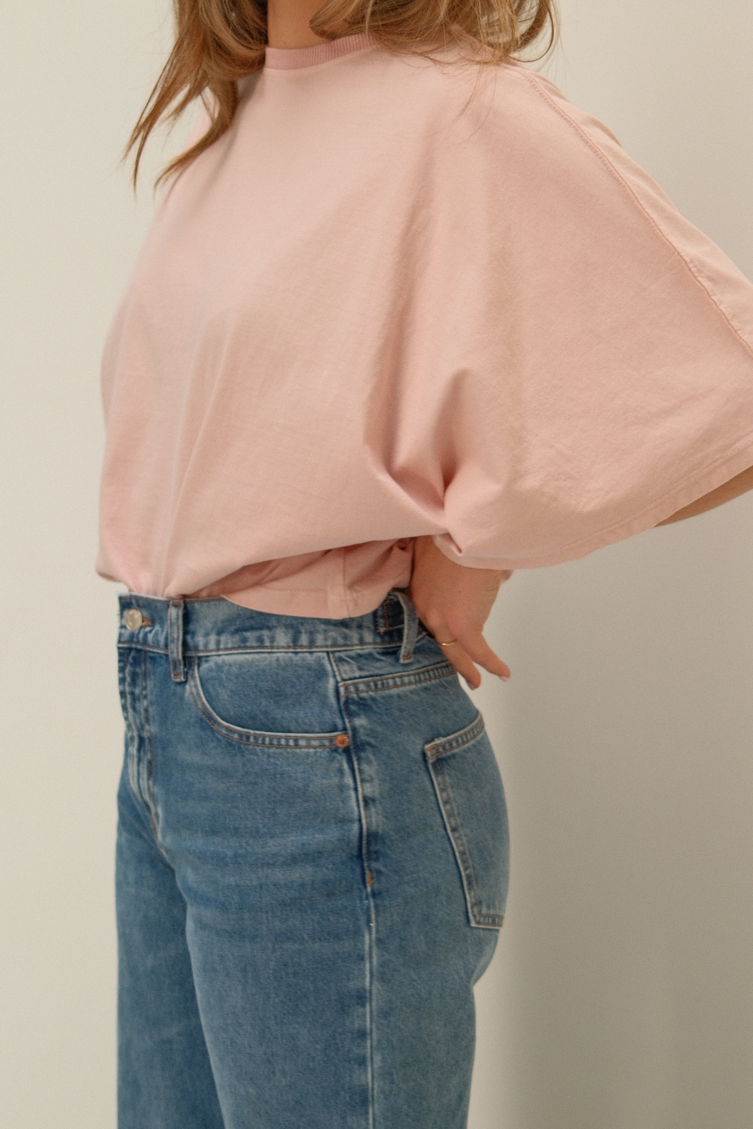 WIDE SLEEVE SAAR TEE OLD PINK