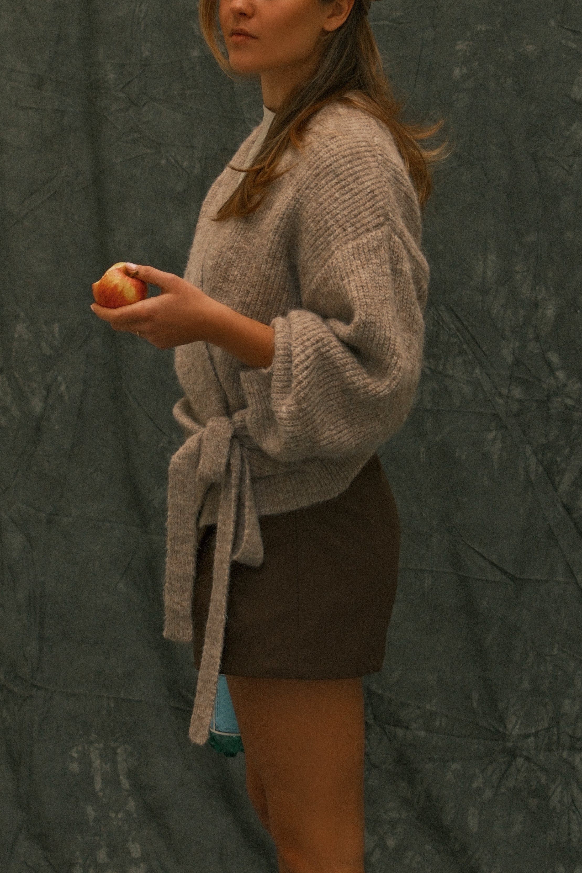 WRAP CARDIGAN TAUPE