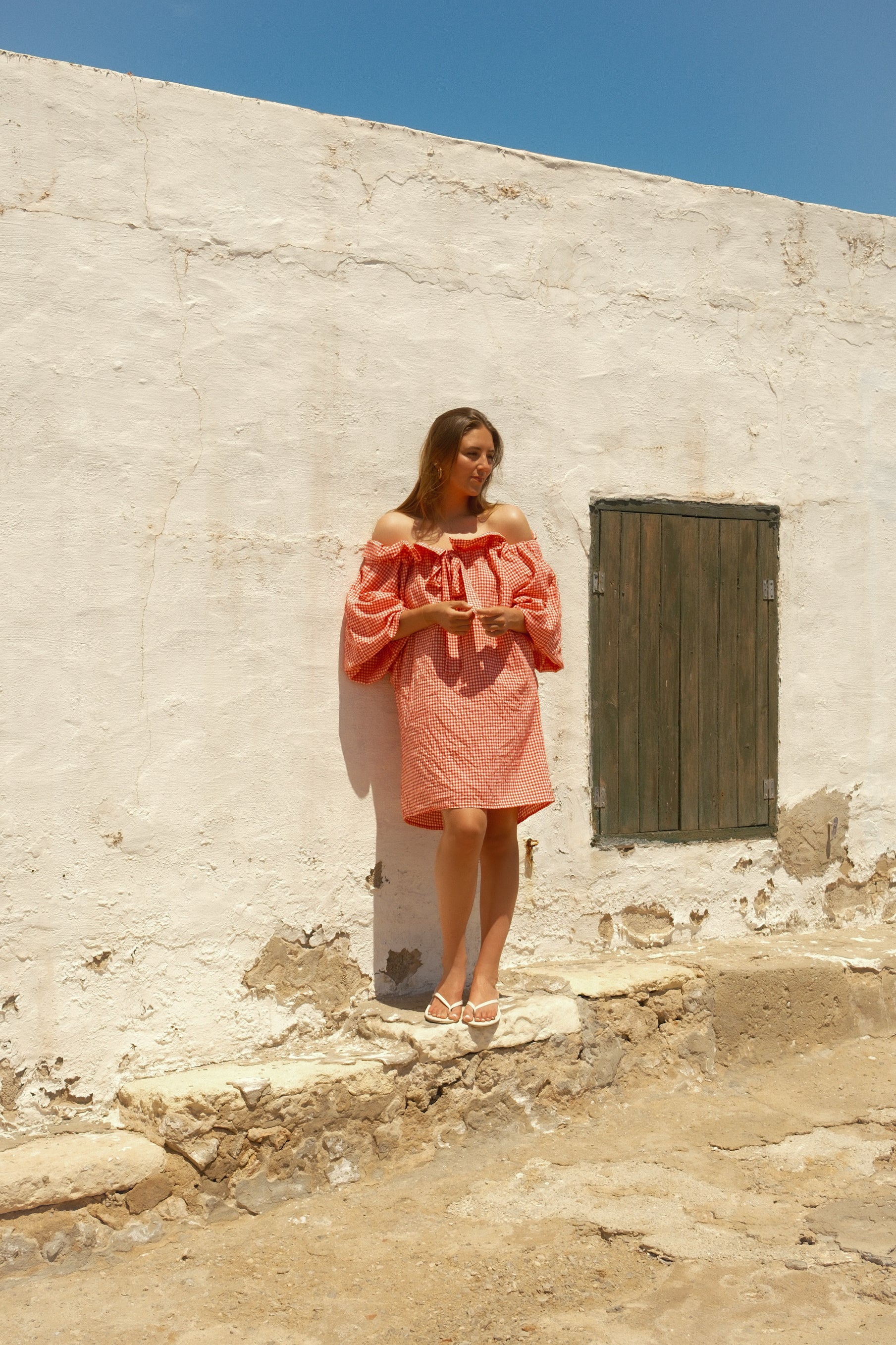 VICHY DRESS RED