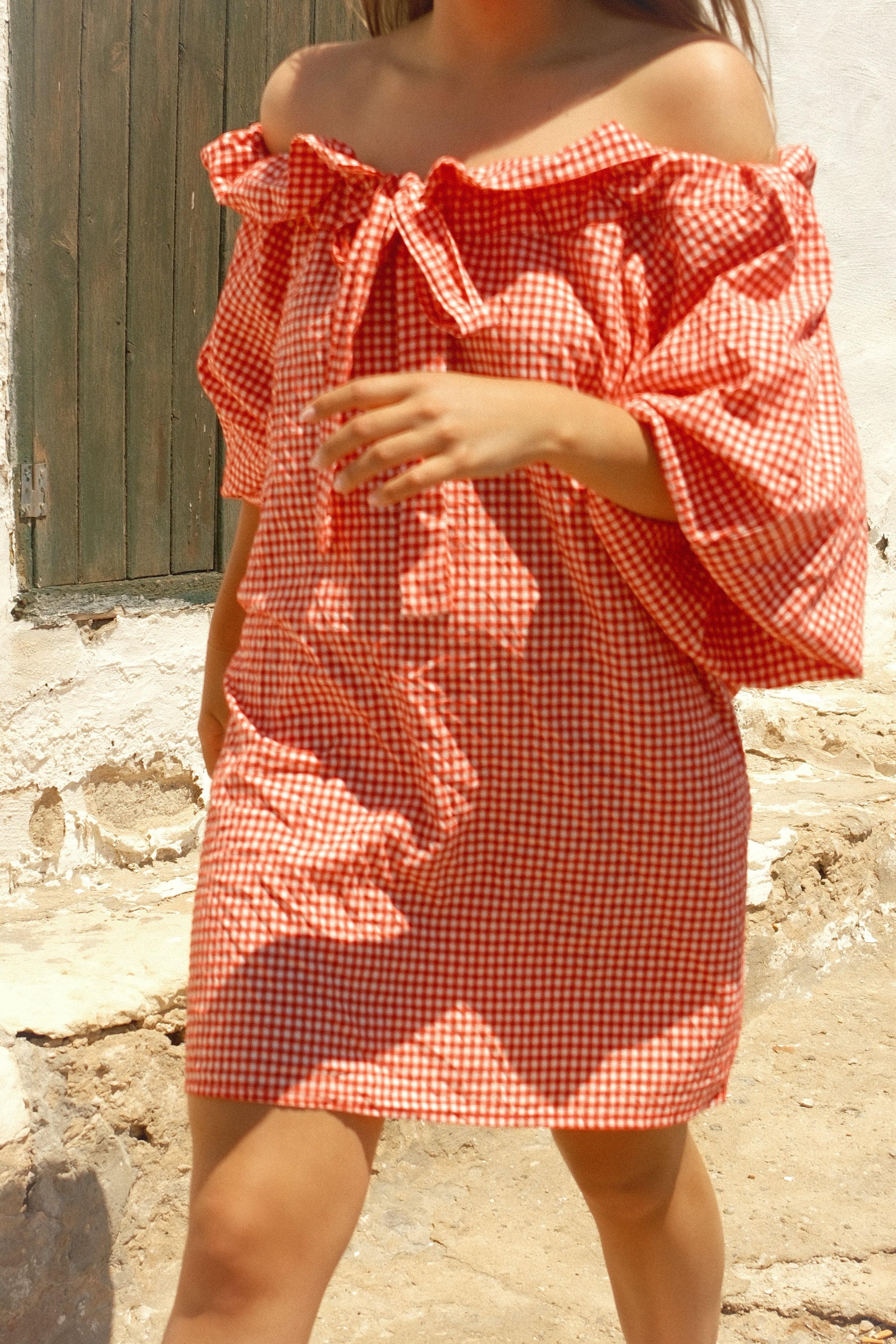 VICHY DRESS RED