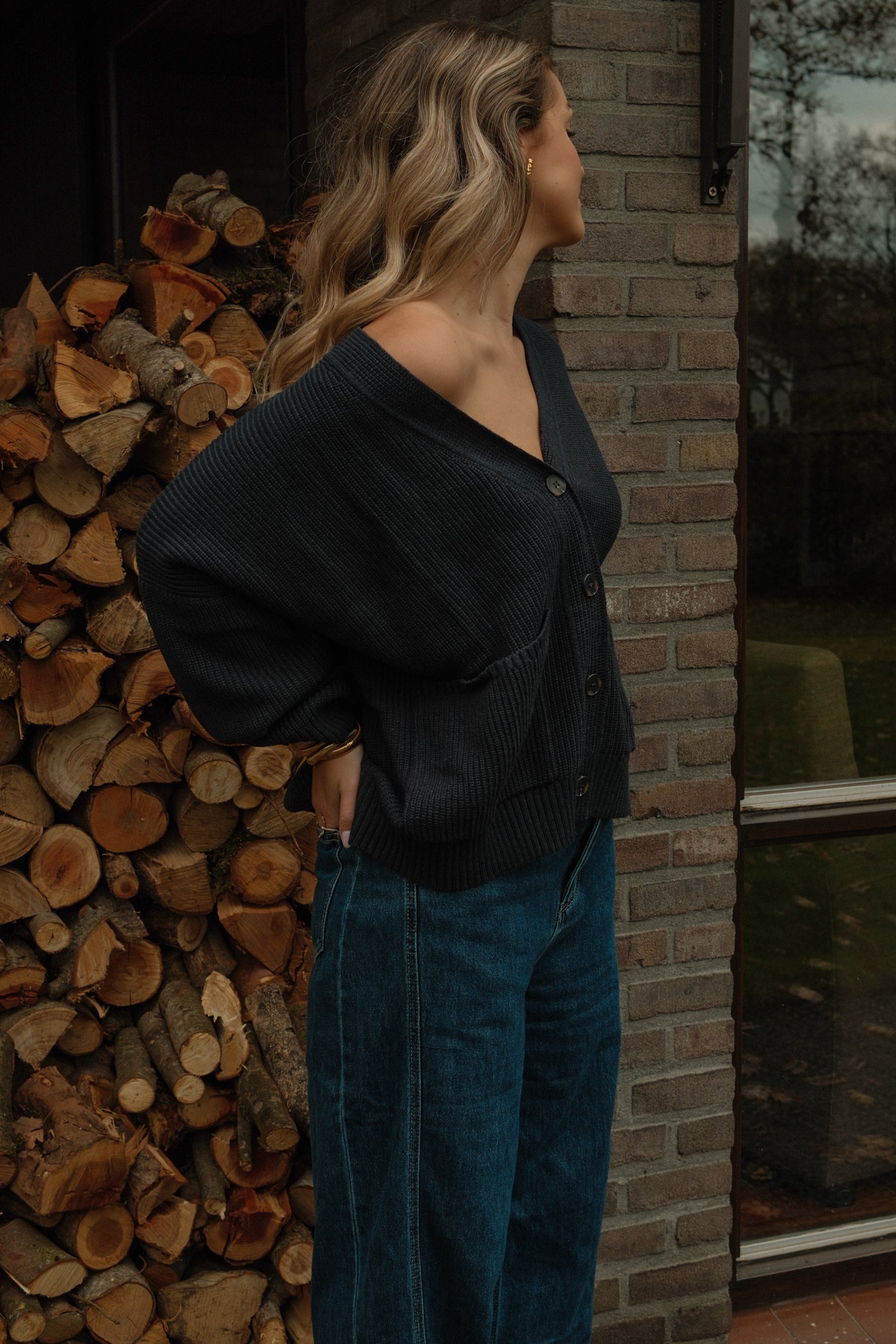 OVERSIZED LAUREN CARDIGAN NAVY