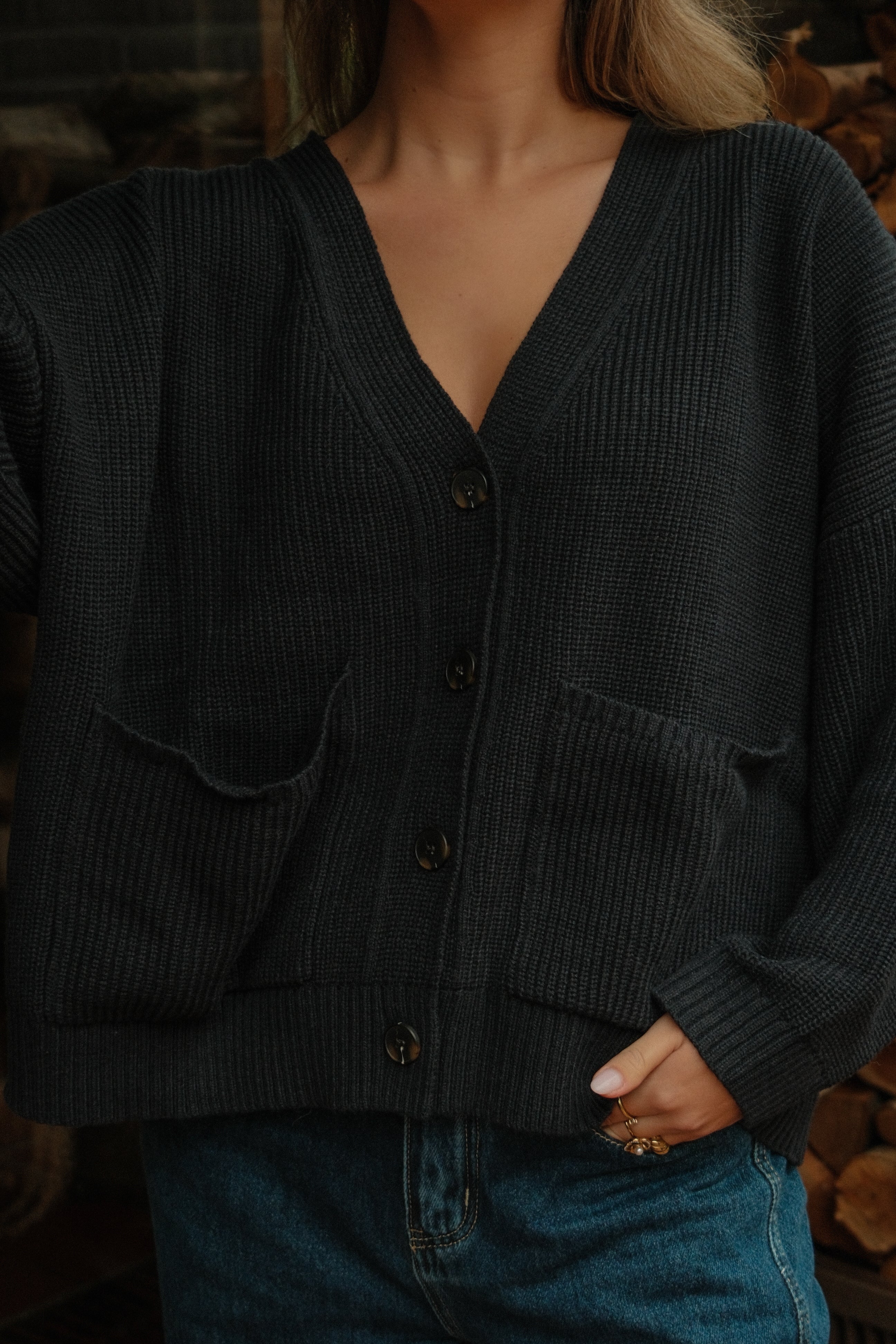 OVERSIZED LAUREN CARDIGAN NAVY