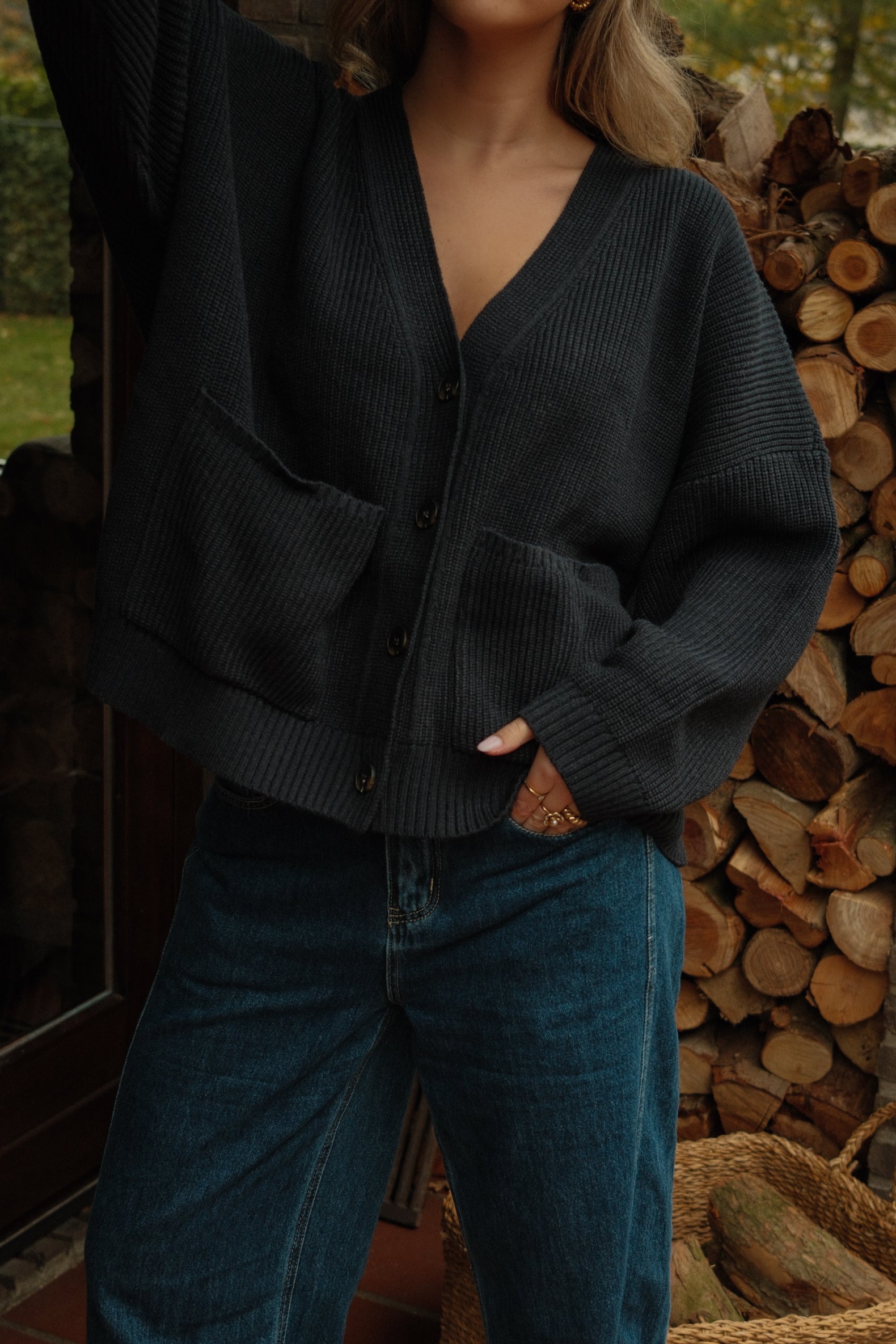 OVERSIZED LAUREN CARDIGAN NAVY