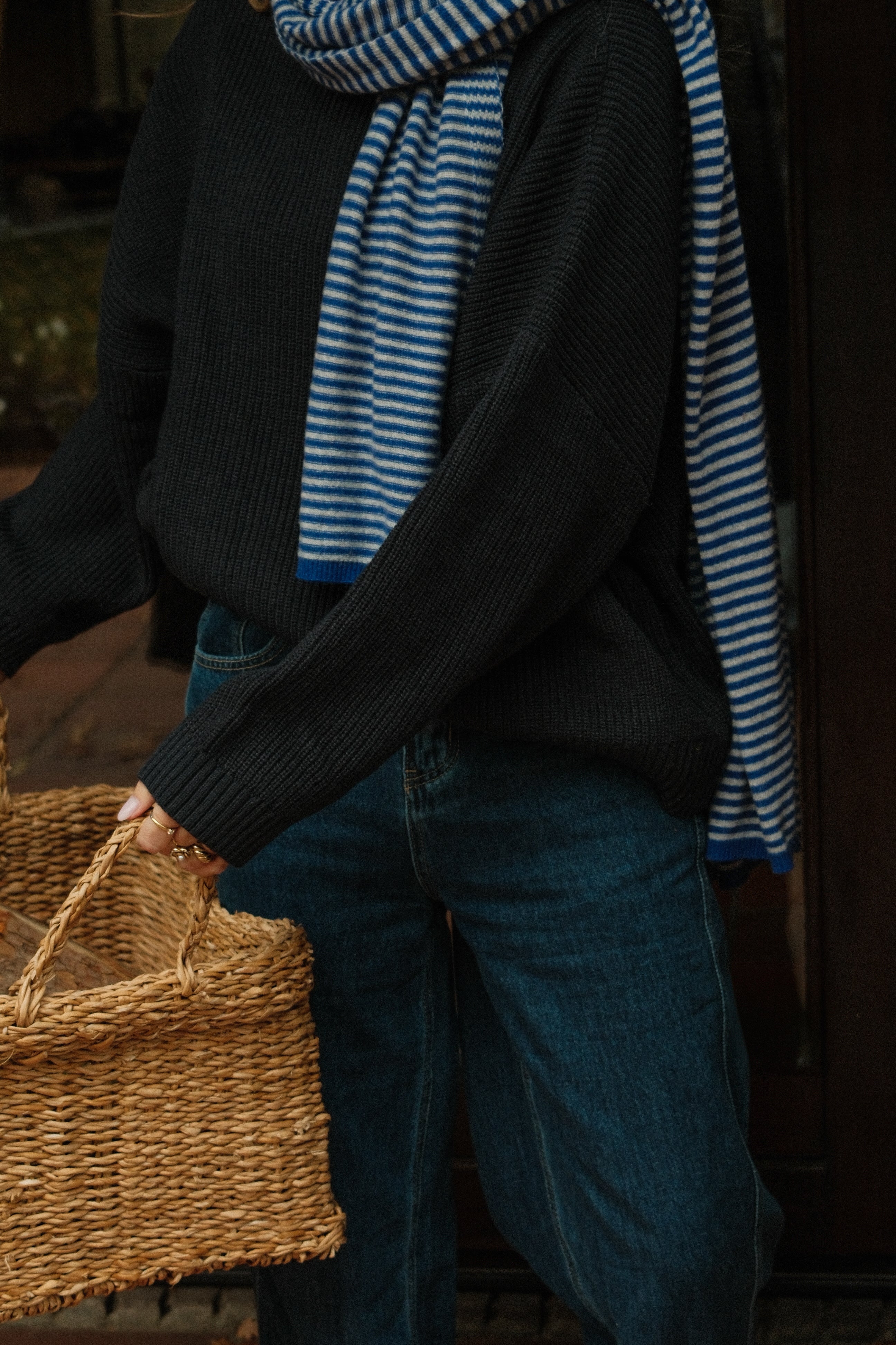 A/S SCARF STRIPED BLUE/WHITE