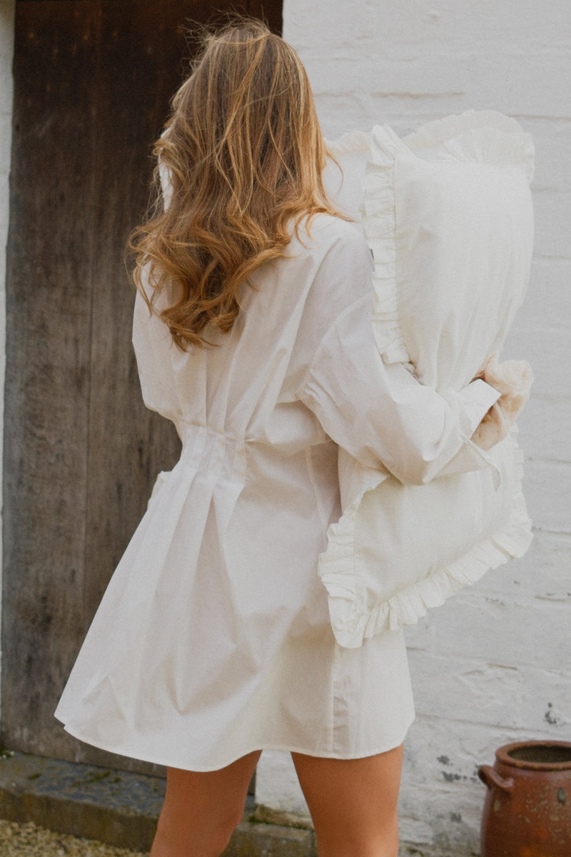 TAILORED COTTON DRESS WHITE
