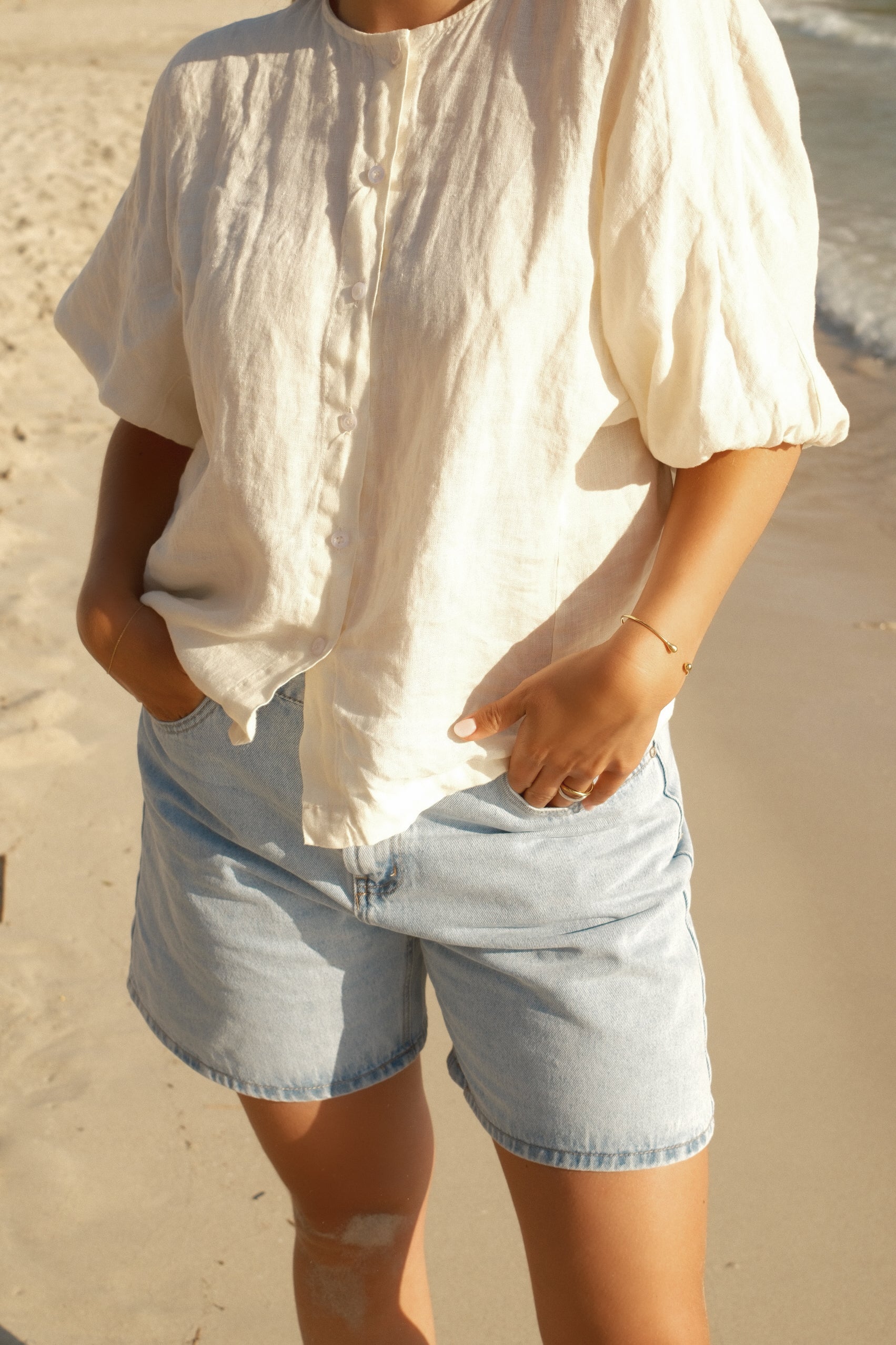 100% LINNEN JUNA SHIRT ECRU