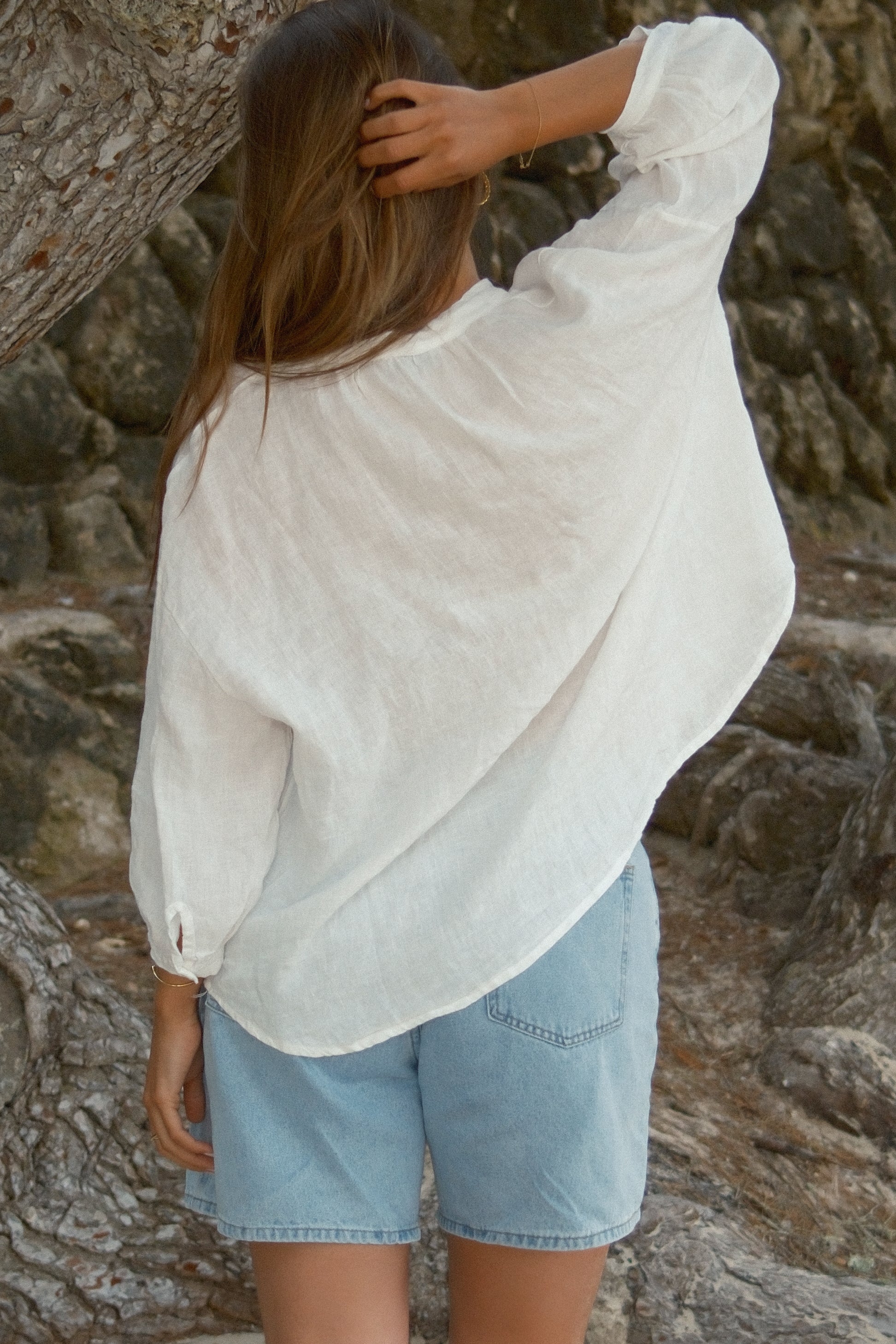 100% LINNEN VENICE BLOUSE WHITE