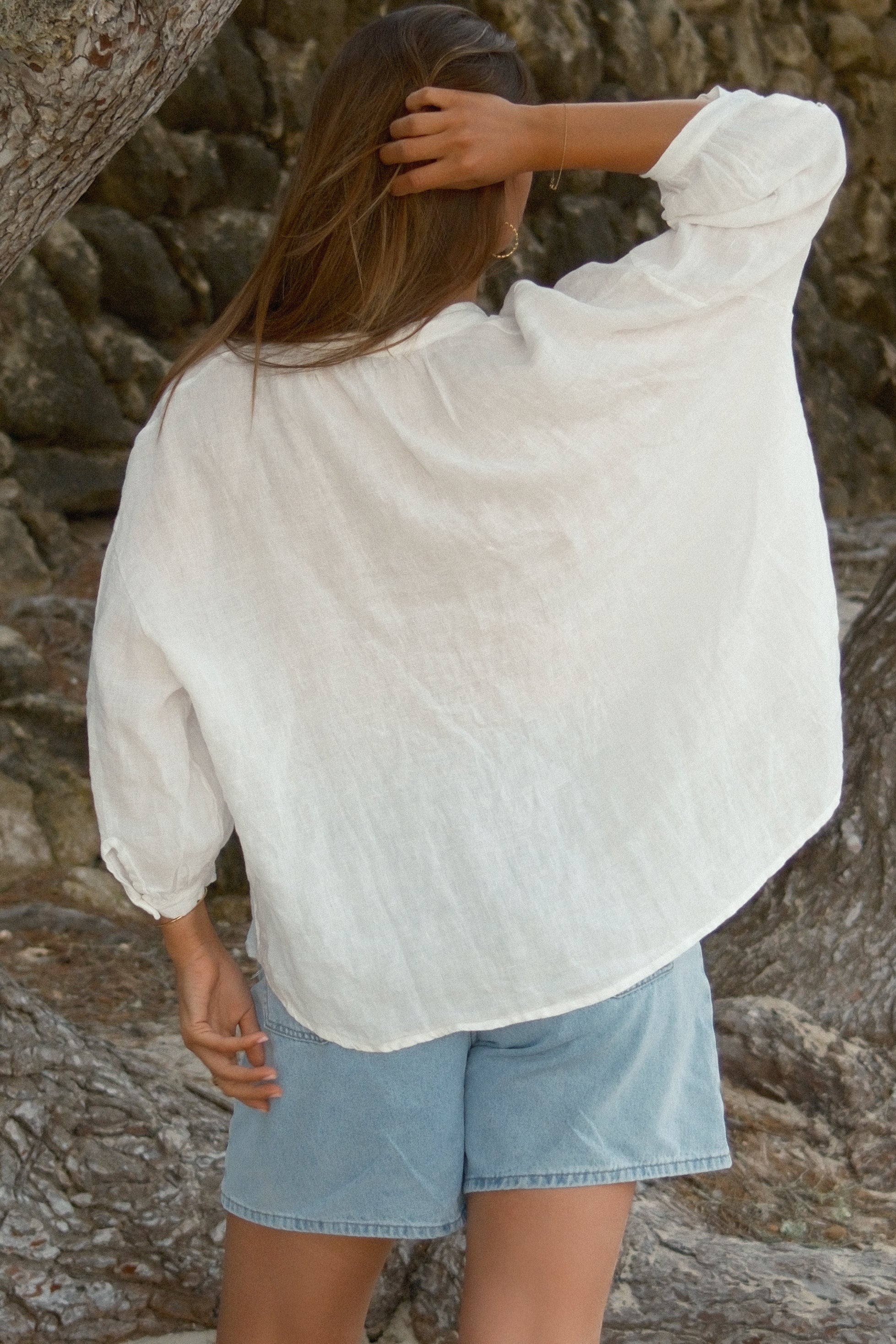 100% LINNEN VENICE BLOUSE WHITE