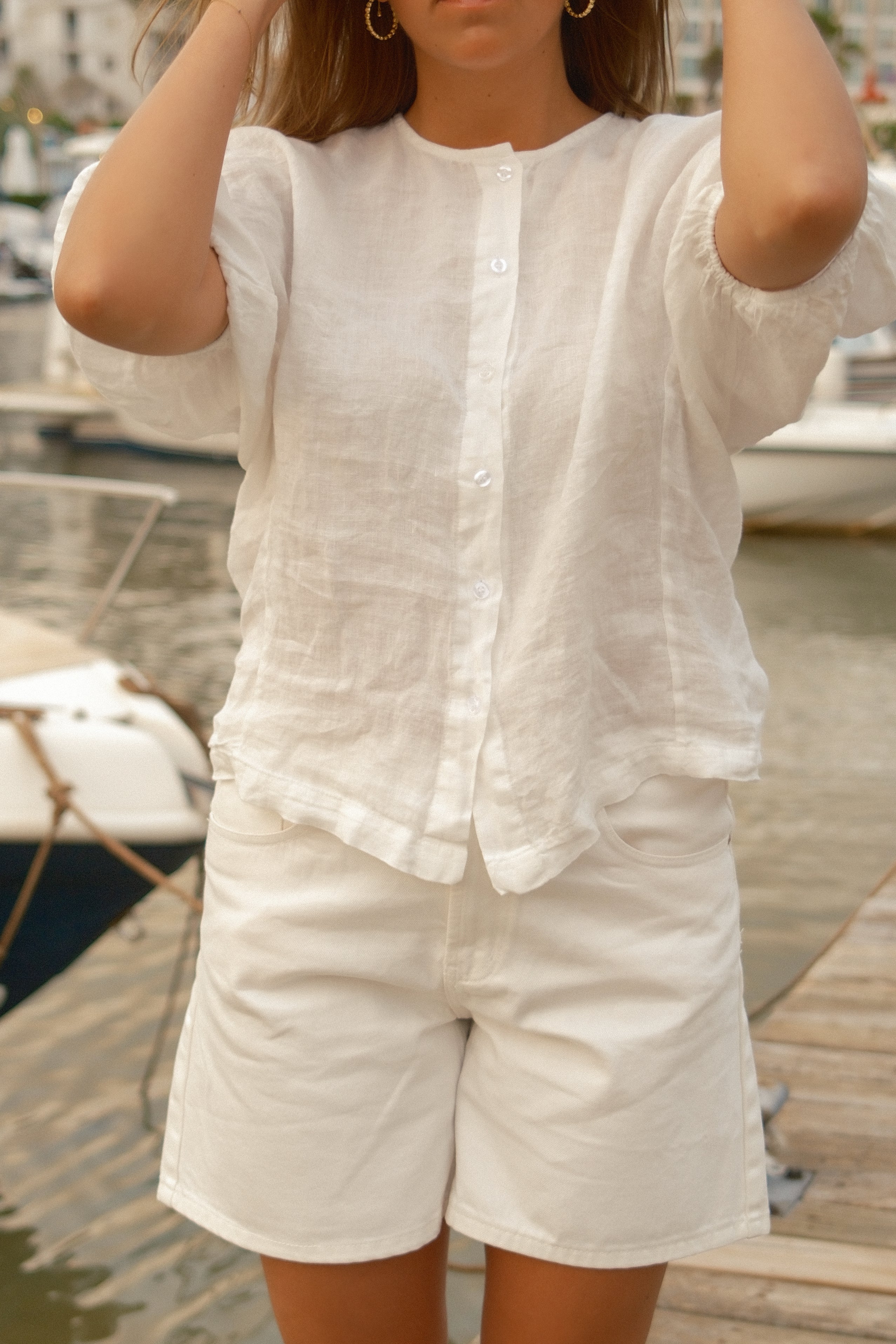 100% LINNEN JUNA SHIRT WHITE