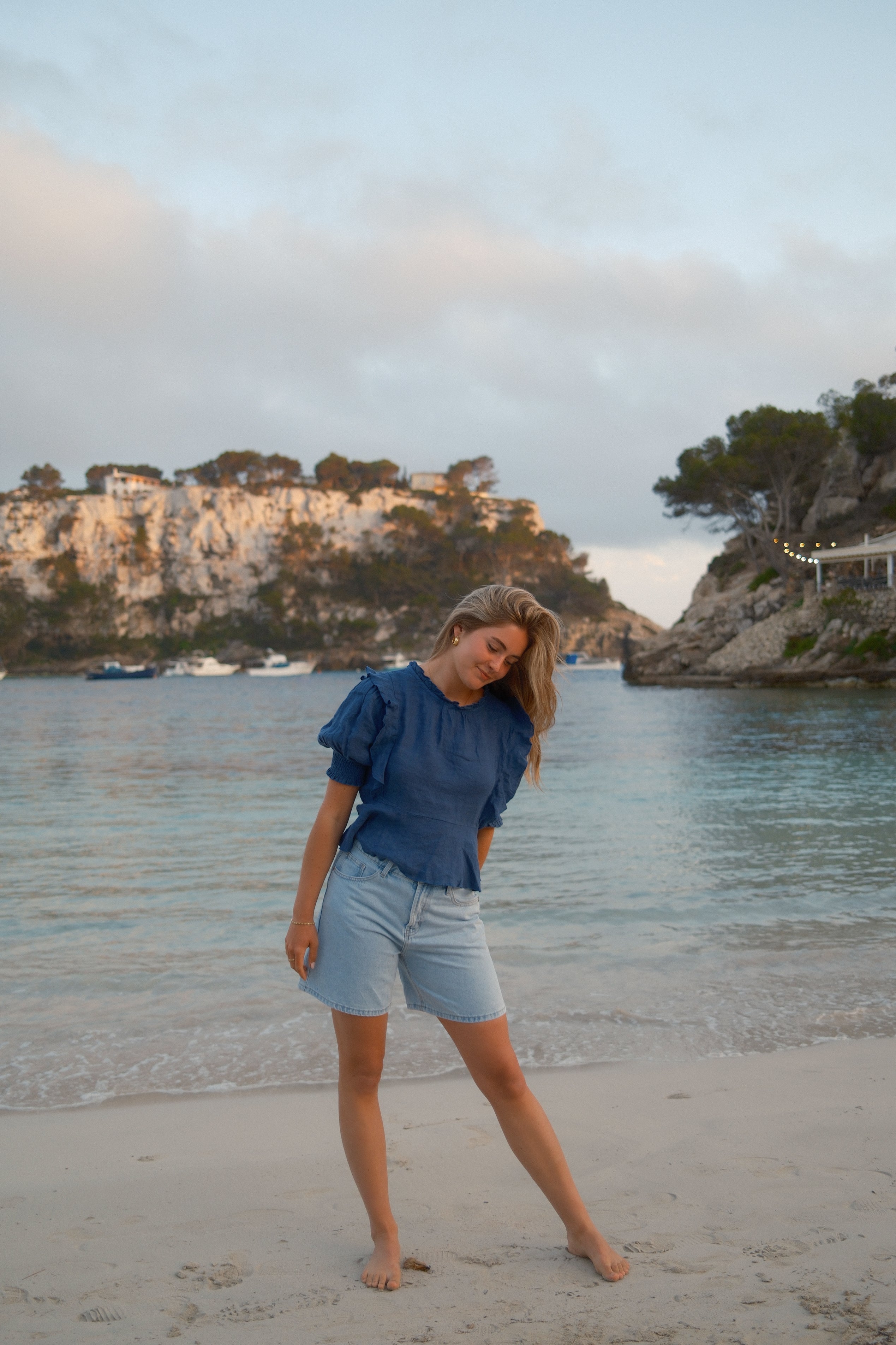 100% LINNEN YARA TOP NAVY