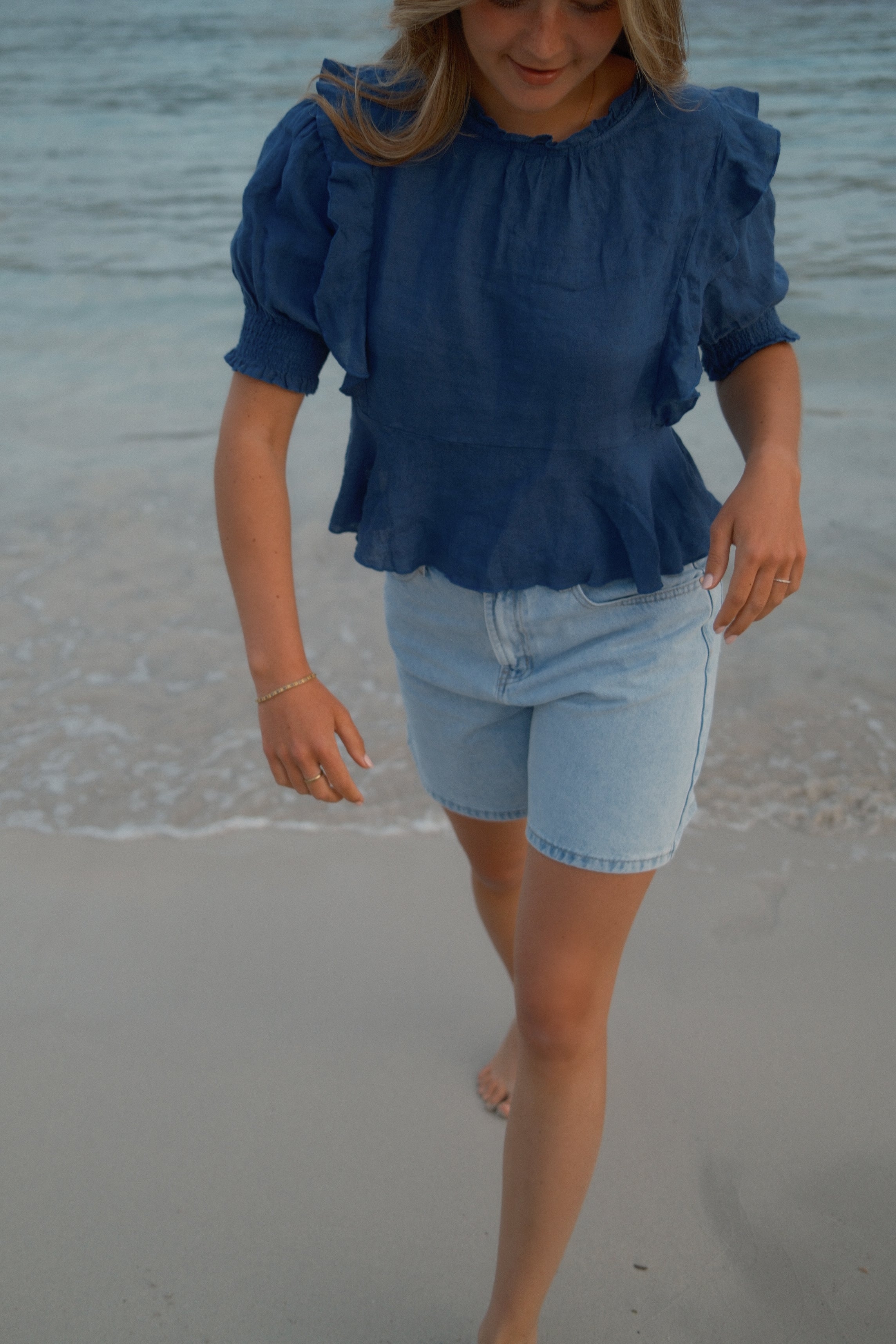 100% LINNEN YARA TOP NAVY