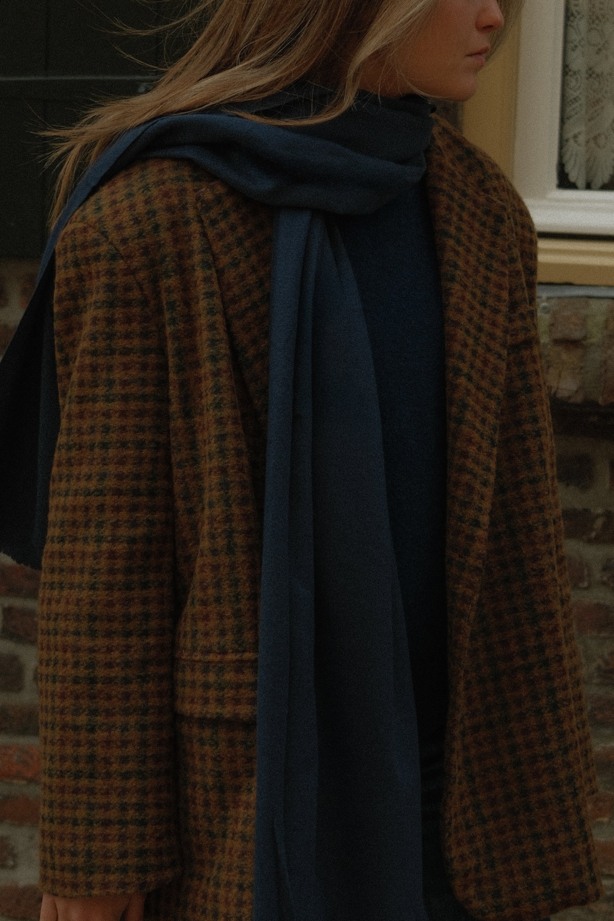 CASHMERE MIX ESSENTIAL SCARF NAVY