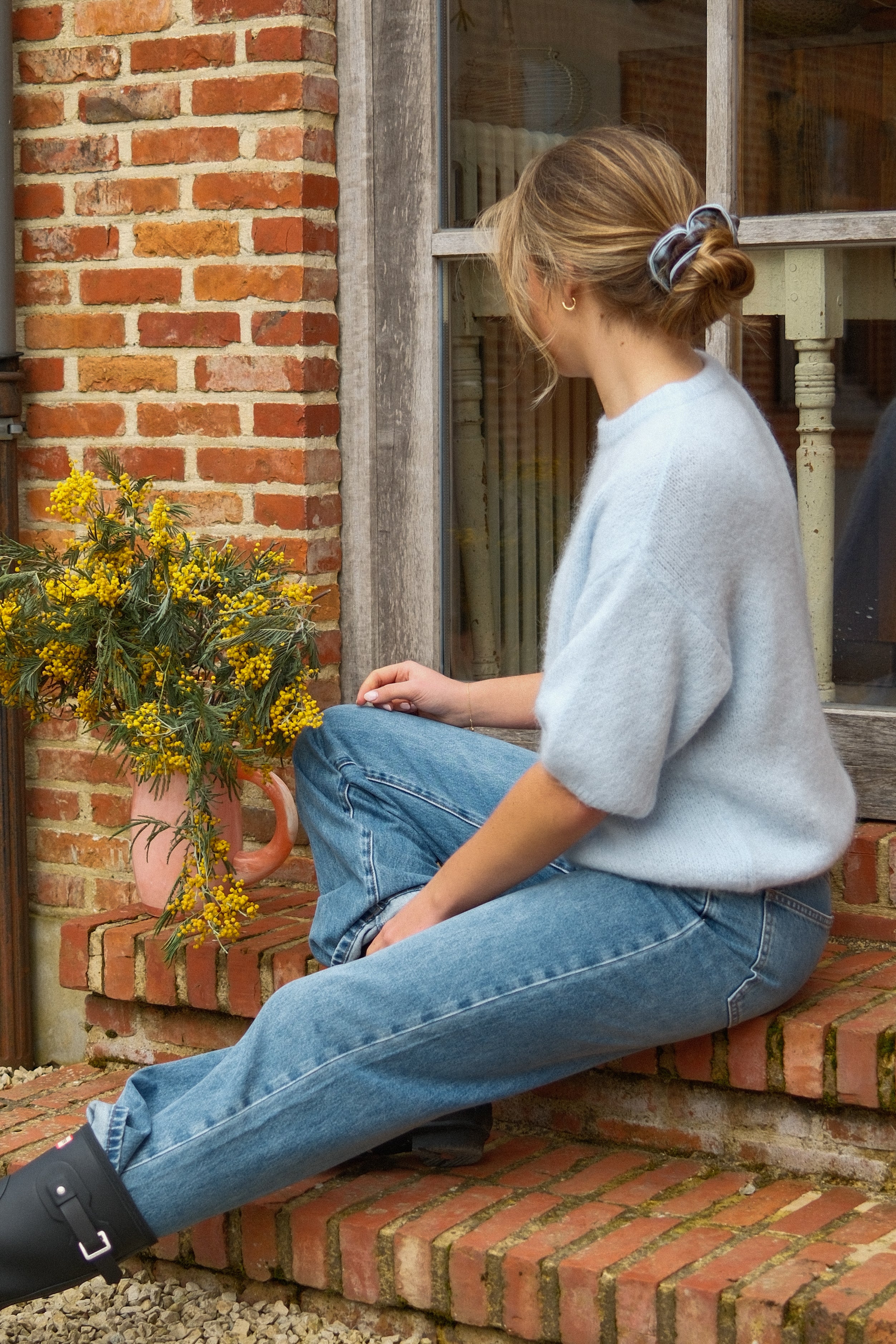 MOHAIR TESS KNIT BABY BLUE