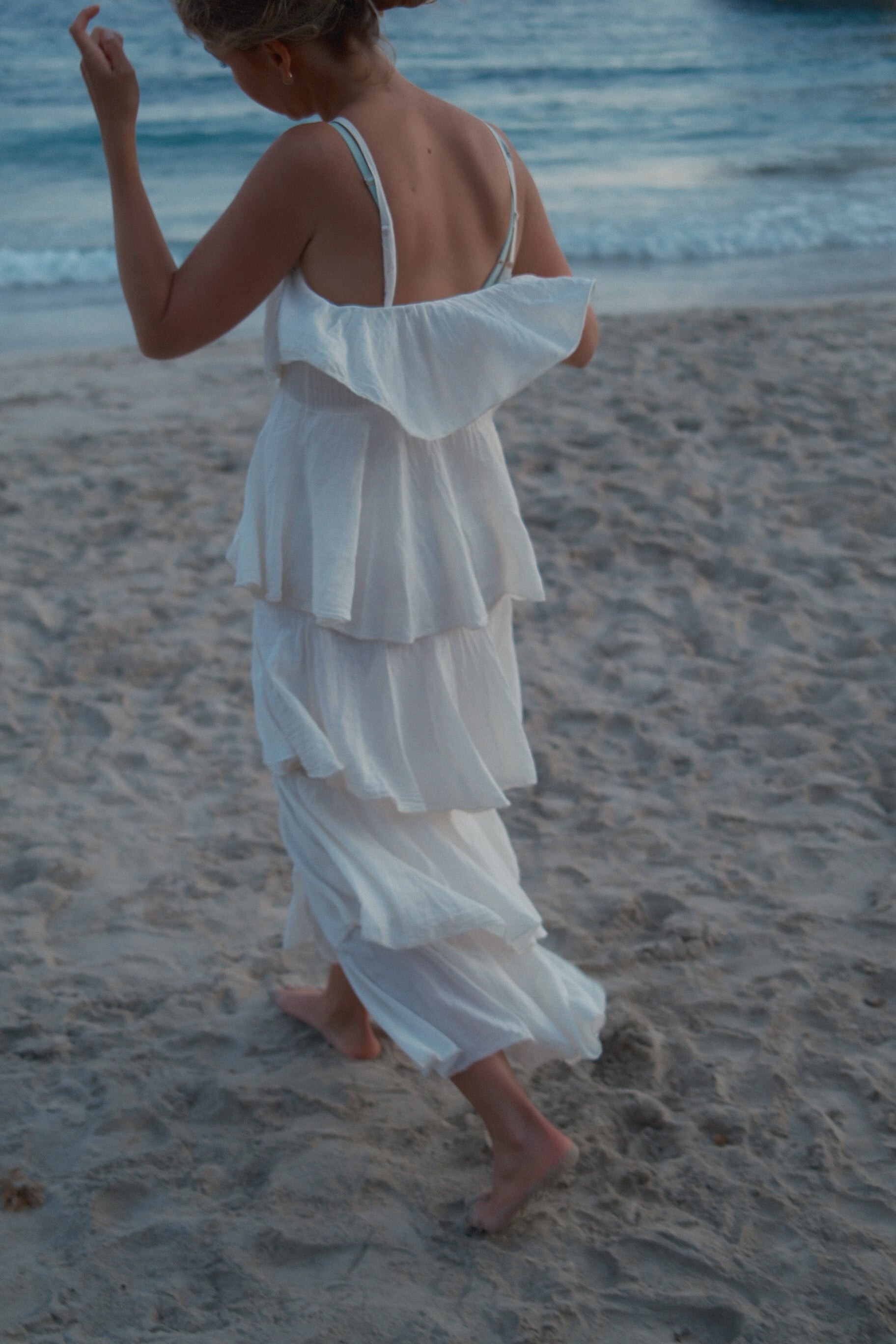 VOLANT MAXI DRESS ECRU