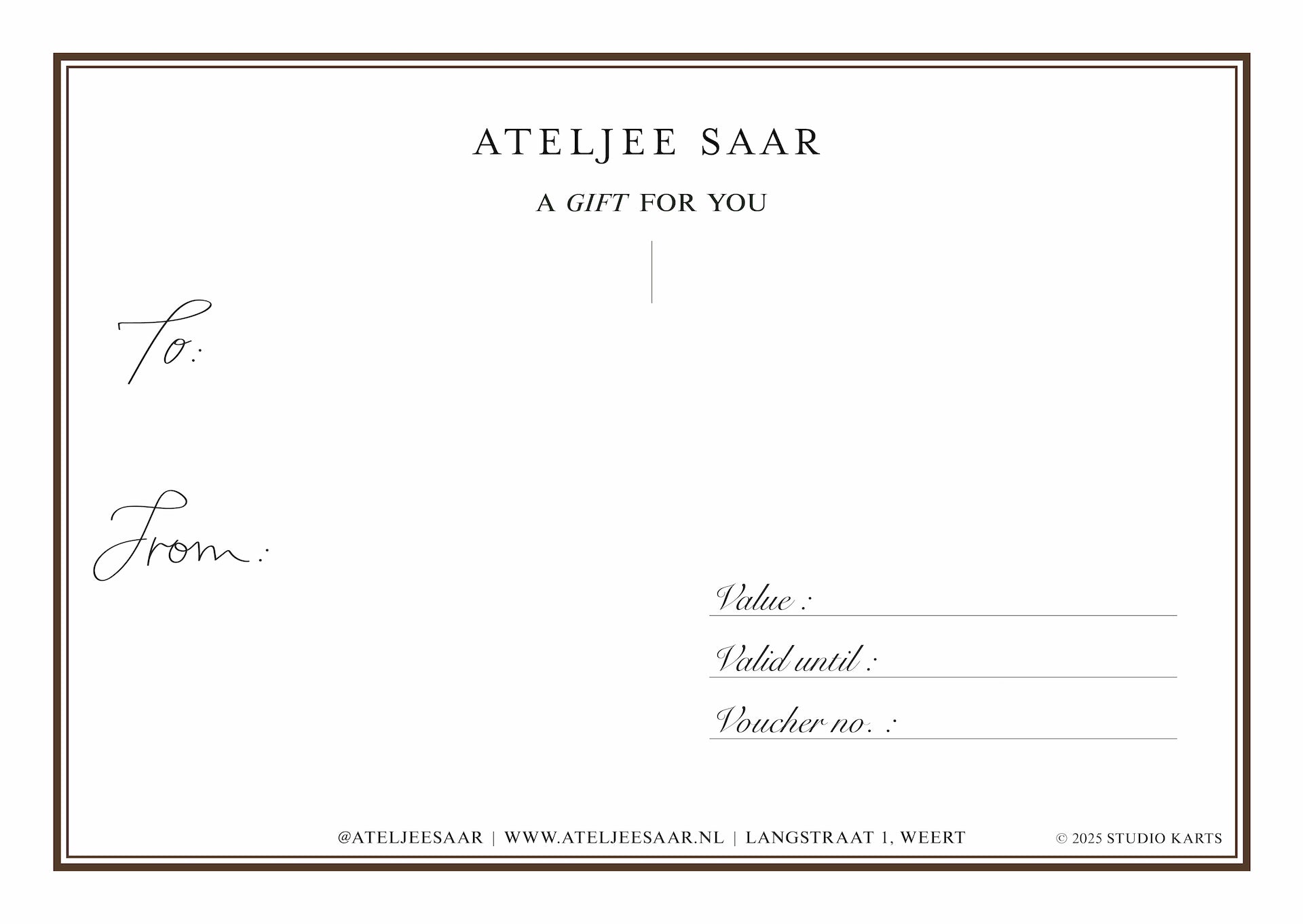ATELJEE SAAR GIFTCARD
