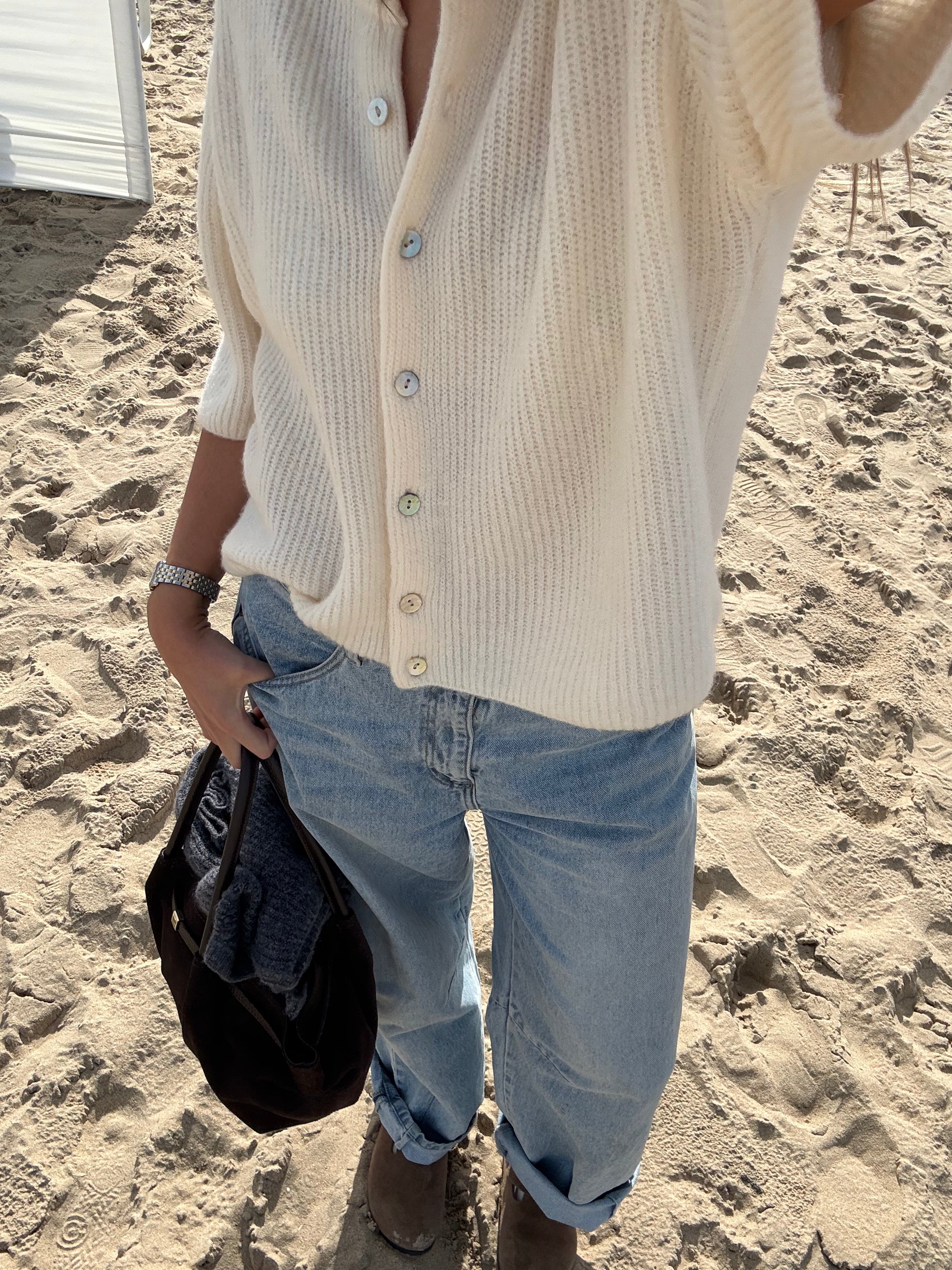 THE AMARA CARDIGAN OFF-WHITE