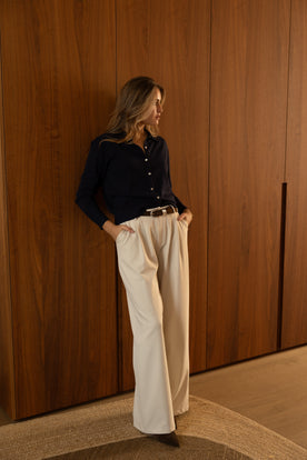 LOOSE FIT PANTALON BEIGE