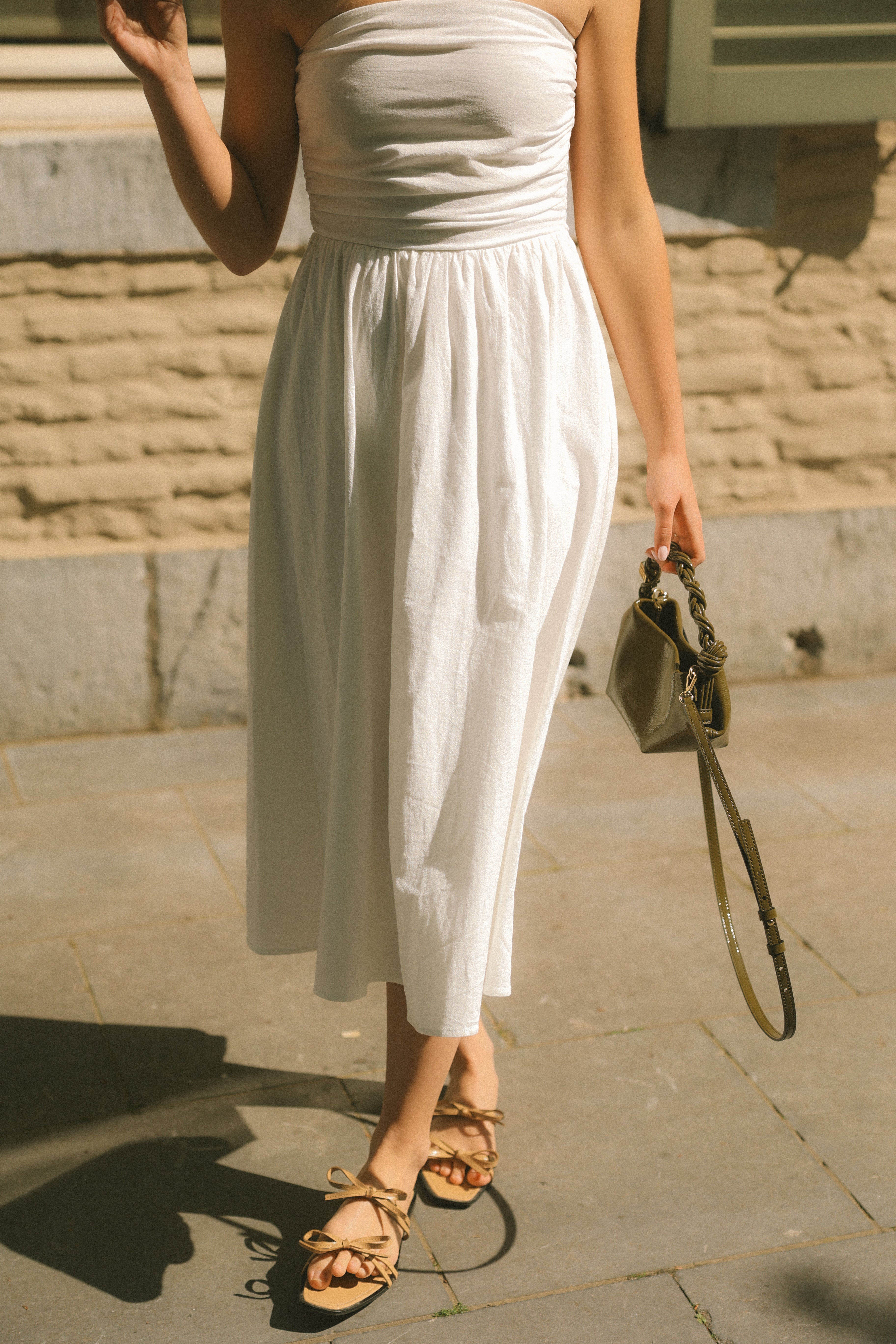 STRAPLESS MAXI DRESS WHITE