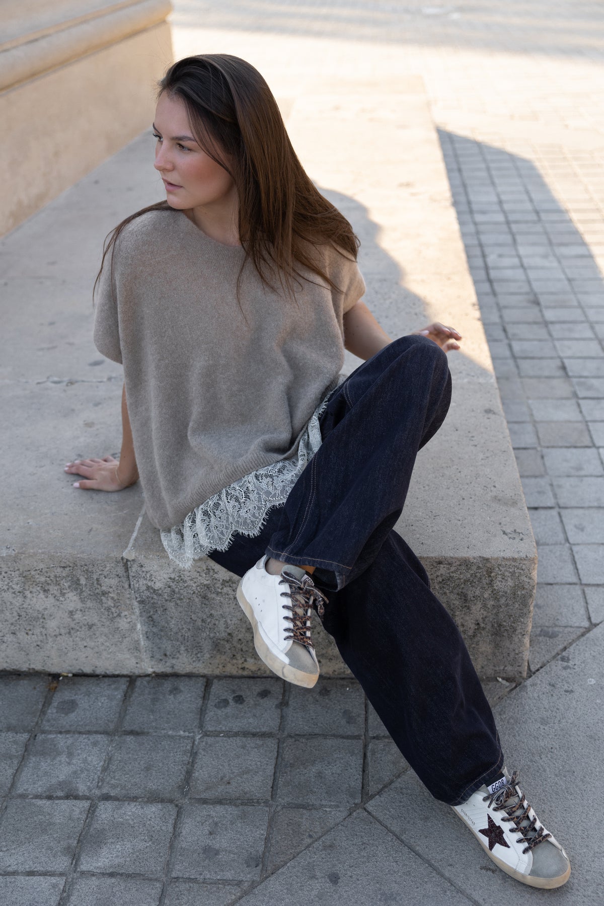 PRE-ORDER: LACE ALPACA SPENCER TAUPE