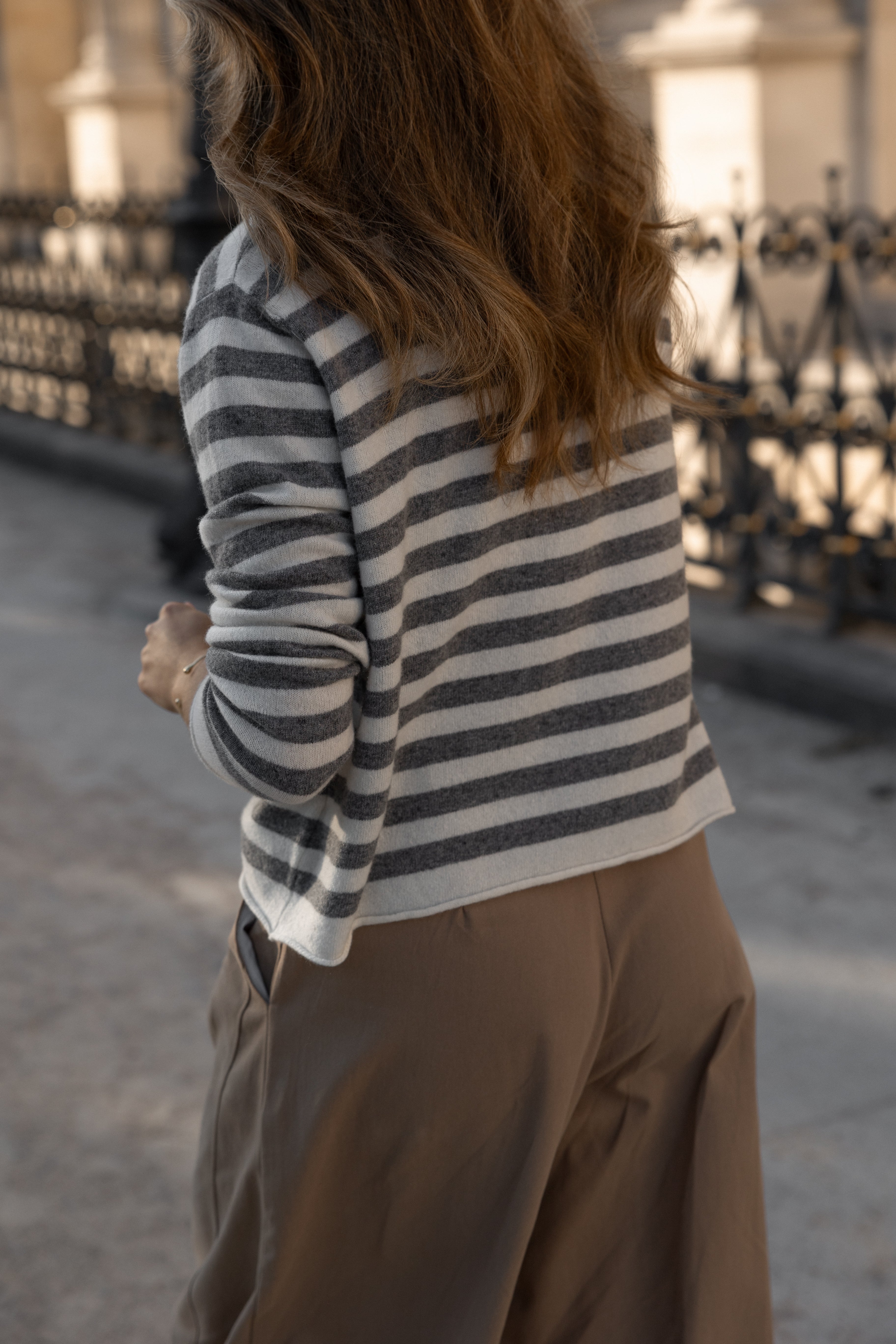 STRIPED LOUISE POLO TAUPE