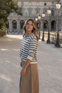 STRIPED LOUISE POLO TAUPE