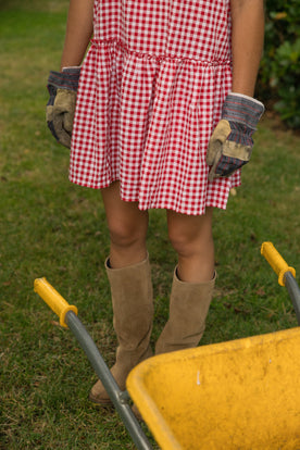 CHECKED EMILY DRESS RED