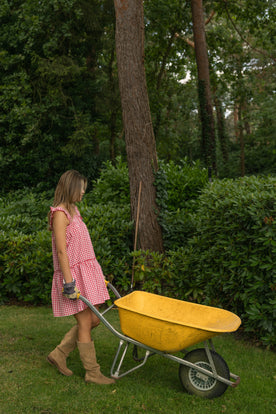 CHECKED EMILY DRESS RED