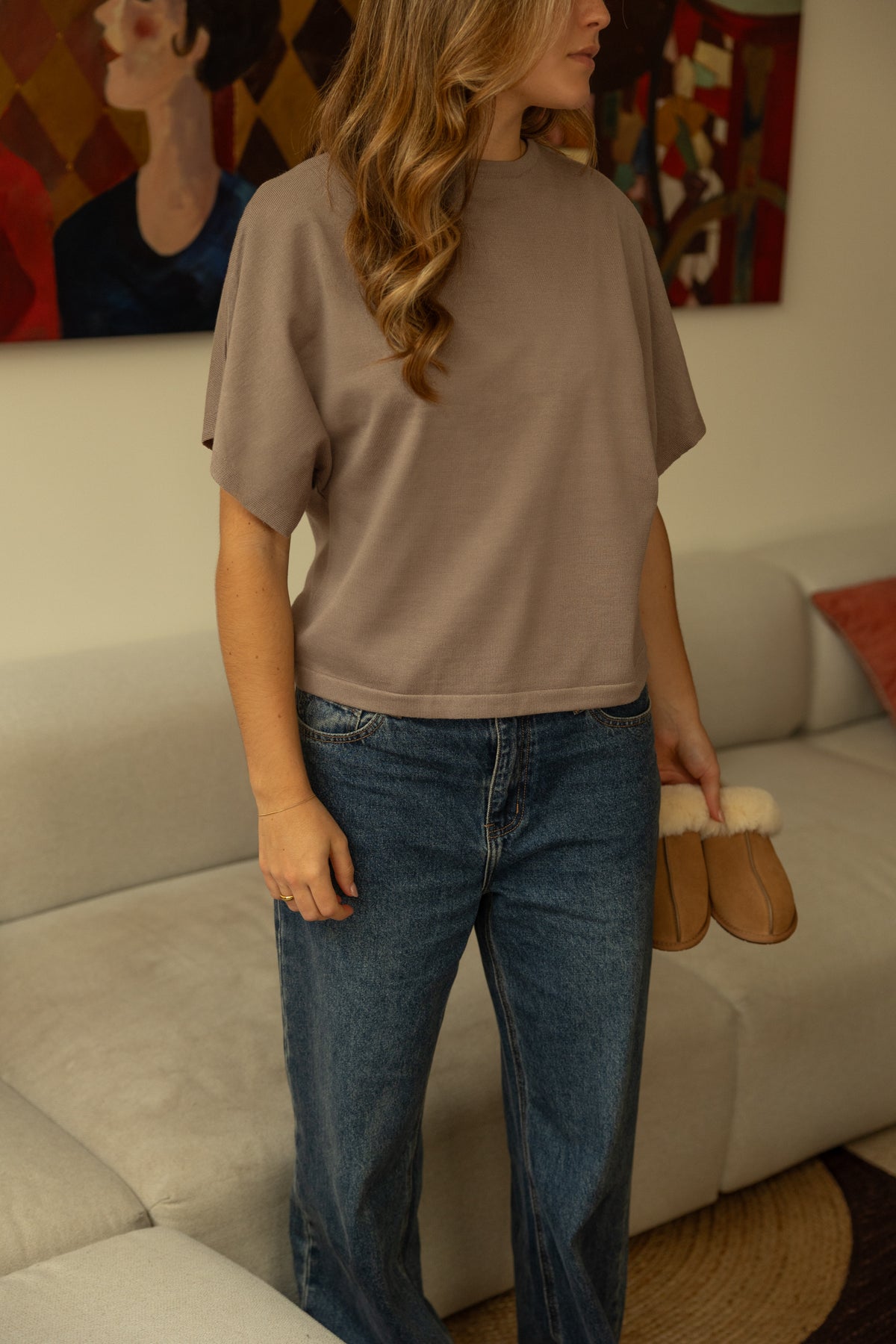 OVERSIZED CANDICE TEE TAUPE