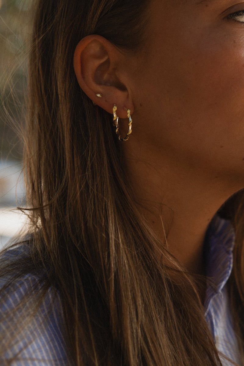 Small Twisting Serpent Hoop Earrings