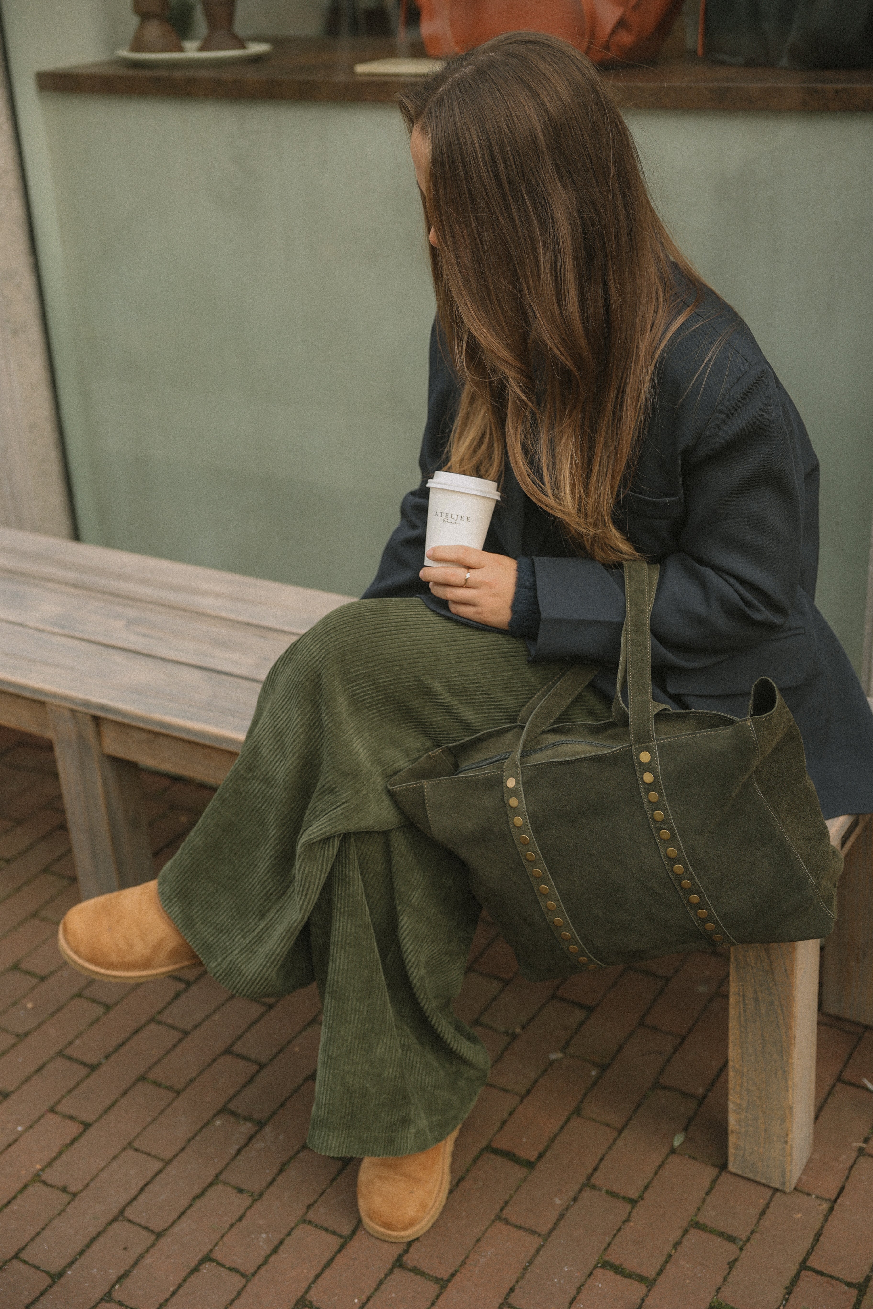 GREEN CORDUROY PANTS