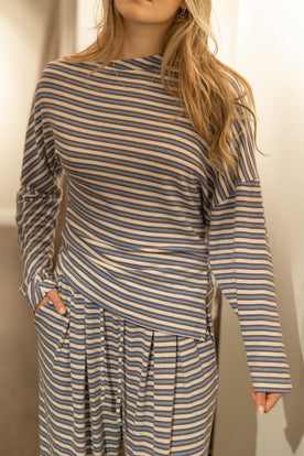 STRIPED LOUNGE PANTS BLUE