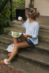 BASIC VNECK PULL BABY BLUE