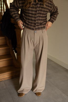 LOOSE FIT PANTALON TAUPE
