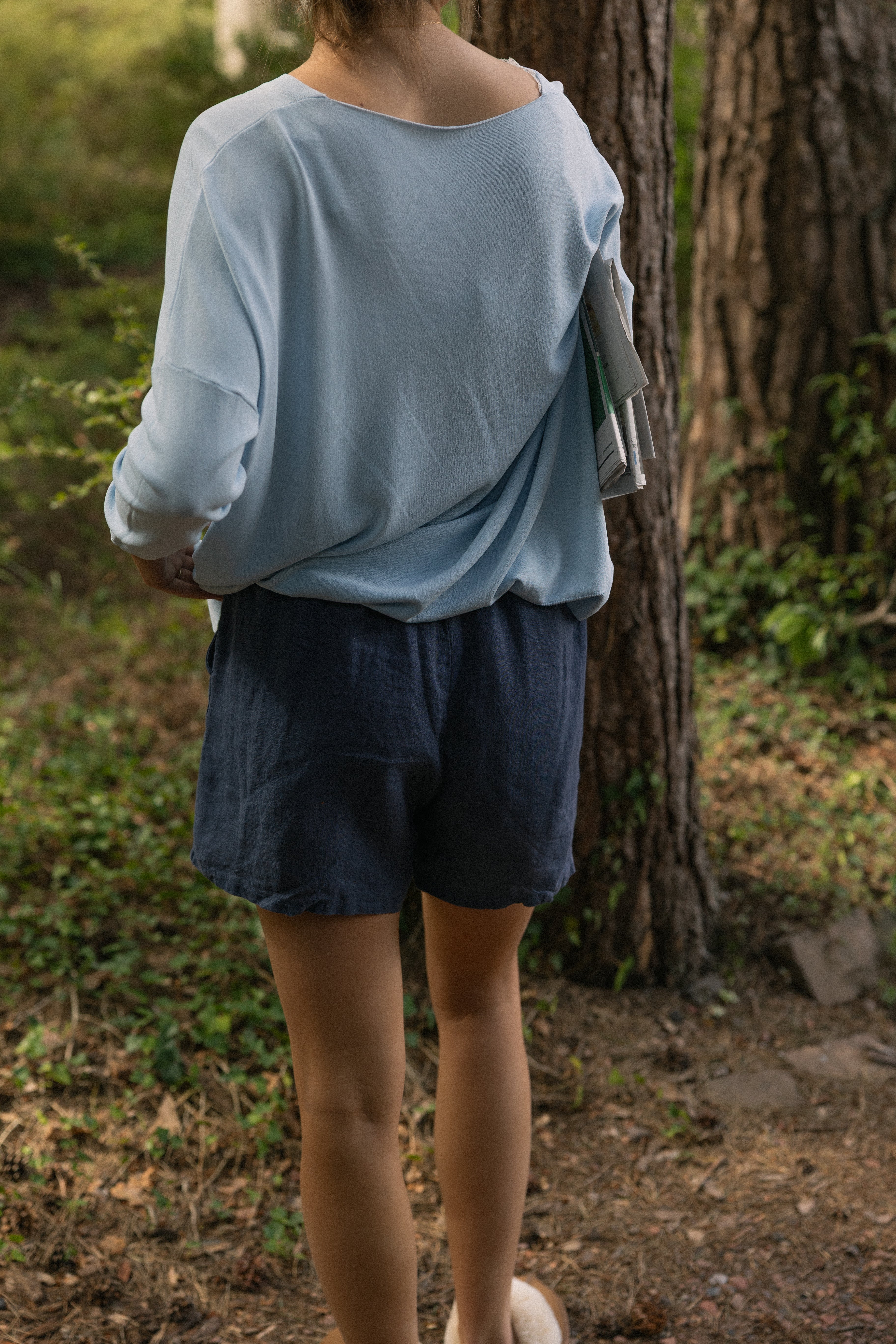 LINNEN SARAH SHORT NAVY