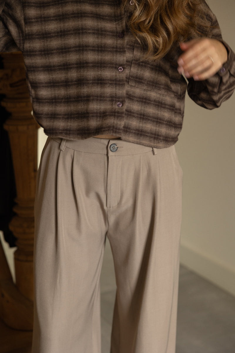 LOOSE FIT PANTALON TAUPE