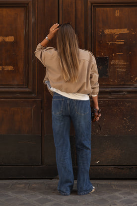 FULL LENGHT WIDE STRIPED JEANS