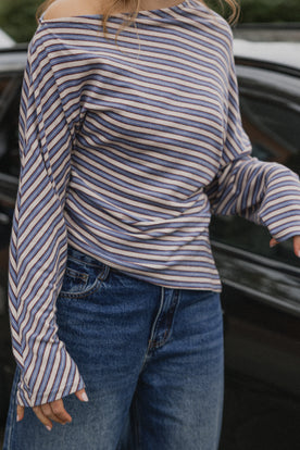 STRIPED LOUNGE TOP BLUE