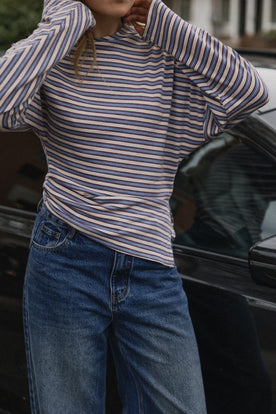 STRIPED LOUNGE TOP BLUE