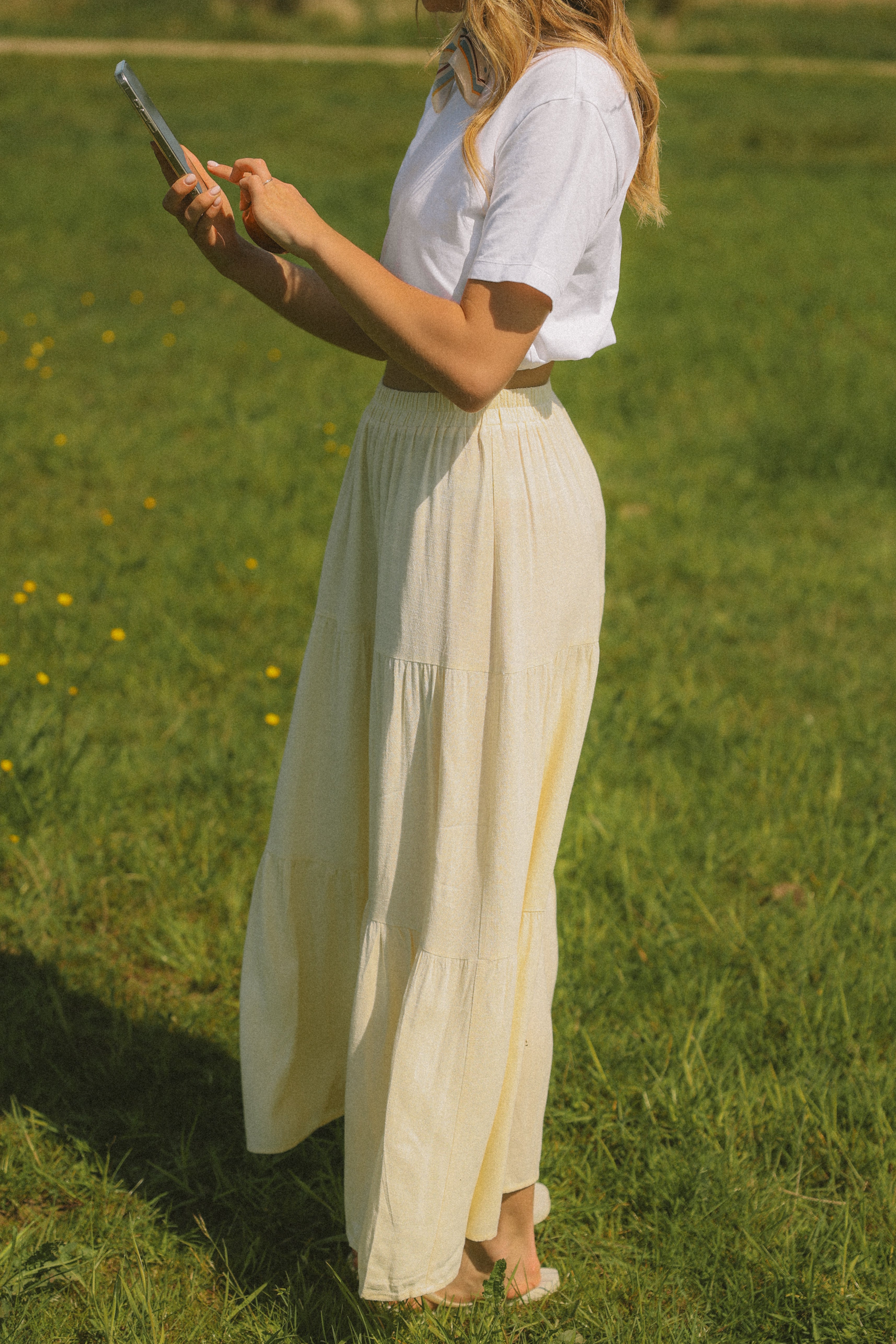 LINNEN MAXI SKIRT BUTTER YELLOW