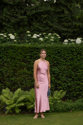 THE SILKY OPEN BACK DRESS PINK