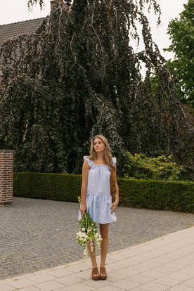 CHECKED EMILY DRESS BLUE