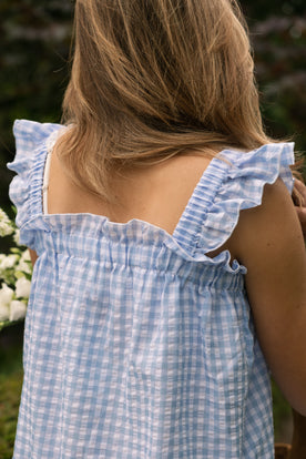 CHECKED EMILY DRESS BLUE