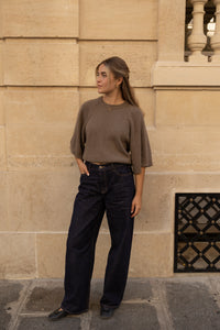 REGULAR LENGTH BARREL JEANS DEEP DENIM