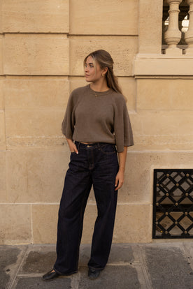 REGULAR LENGTH BARREL JEANS DEEP DENIM