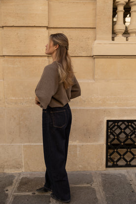 REGULAR LENGTH BARREL JEANS DEEP DENIM
