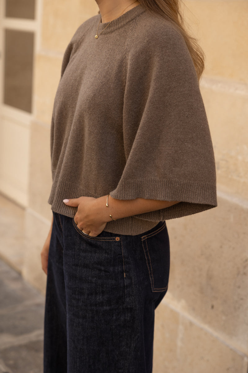 AUTUMN SAAR KNIT TAUPE/BROWN