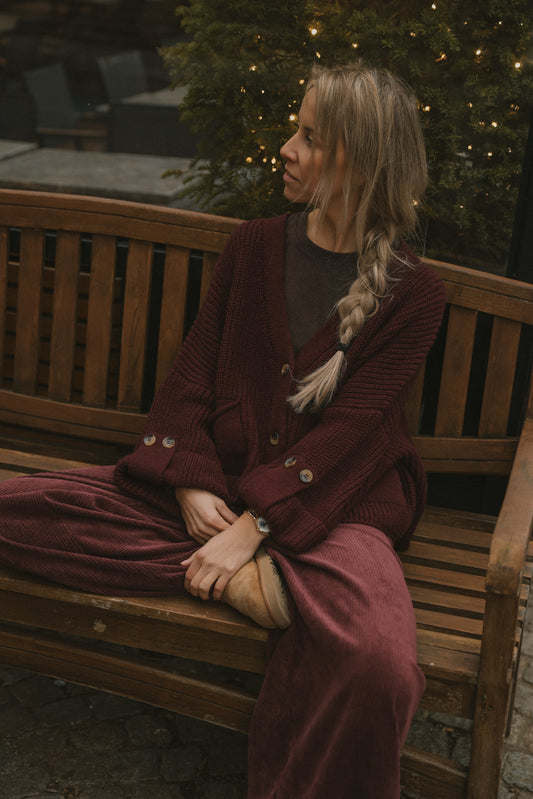 SOPHIE CARDIGAN BURGUNDY